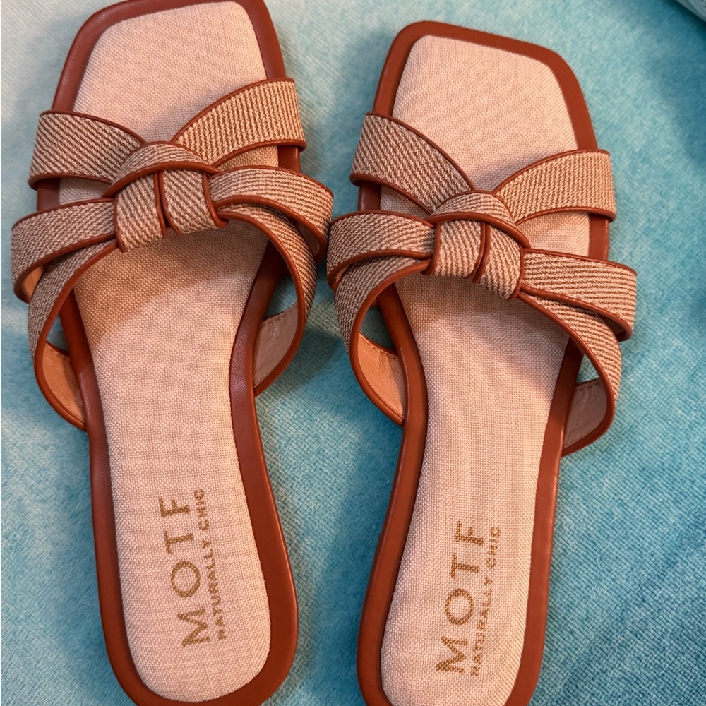 MOTF Women's Tan and Brown Knotted Sandals